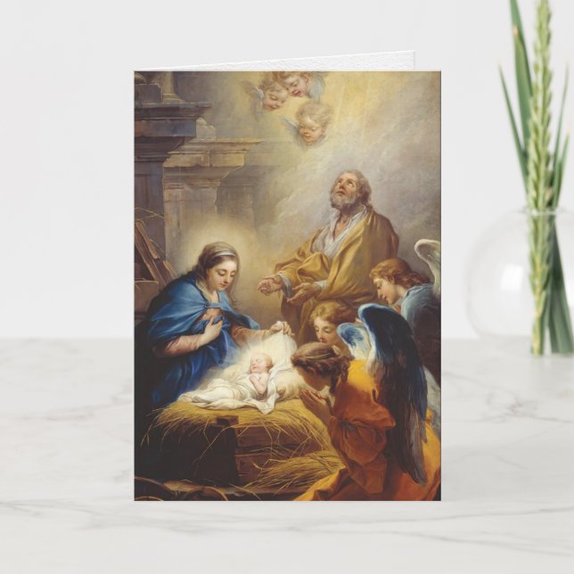 Pour Fêtes Annuelles Cartes de Noël religieuses | Naissance de Jésus (Devant)