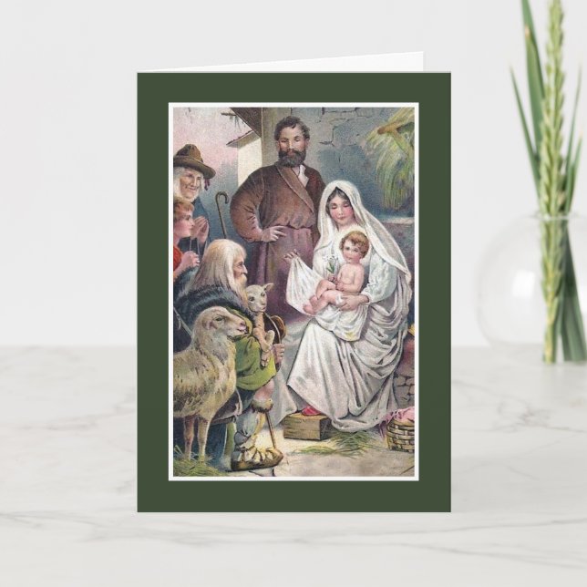 Pour Fêtes Annuelles Cartes de Noël religieuses | Sainte Famille 6 (Devant)