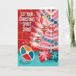 Pour Fêtes Annuelles Cartes de Noël rétro d'arbre en aluminium