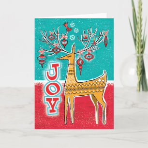 Pour Fêtes Annuelles Cartes de Noël rétro Reindeer