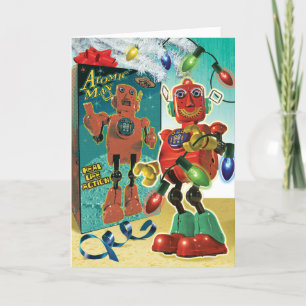 Pour Fêtes Annuelles Cartes de Noël rétro Robot Jouet
