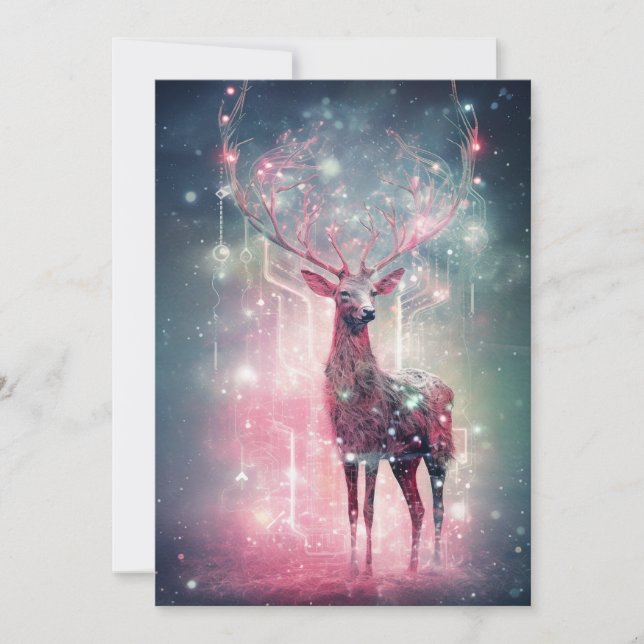 Pour Fêtes Annuelles Cartes de Noël rose inhabituelles (Devant)