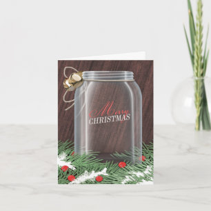 Pour Fêtes Annuelles Cartes de Noël rustiques de pot de maçon de