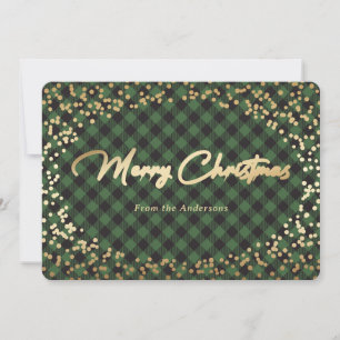 Pour Fêtes Annuelles Cartes de Noël simples en or plaqué vert