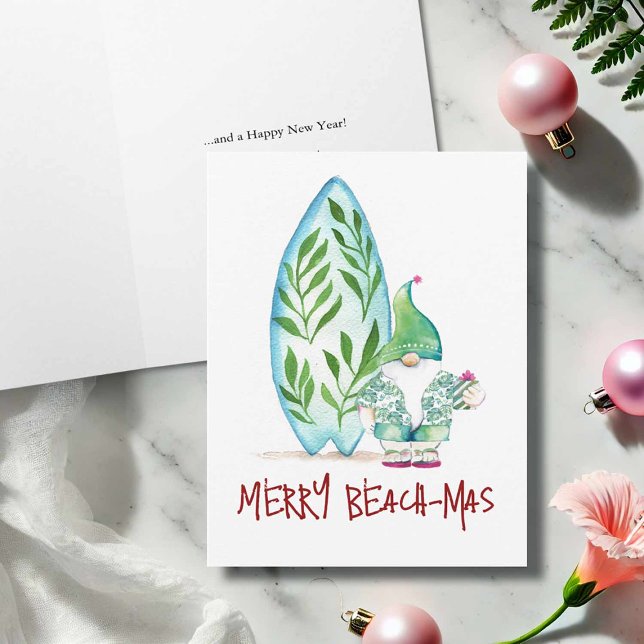 Pour Fêtes Annuelles Cartes de Noël Tropical Plage non photo (Non photo Christmas cards designed with hand painted watercolor art by Victoria Grigaliunas)
