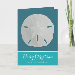 Pour Fêtes Annuelles Cartes de Noël tropicales Dollar de Sable Sarcelle