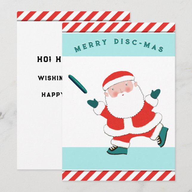 Pour Fêtes Annuelles Cartes de Noël Ultimate Frisbee (Devant / Derrière)