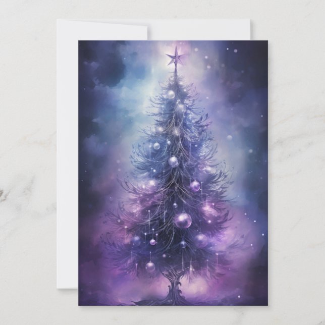 Pour Fêtes Annuelles Cartes de Noël violettes inhabituelles (Devant)