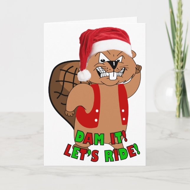 Pour Fêtes Annuelles Cartes de Noël Wild Beavers (Devant)