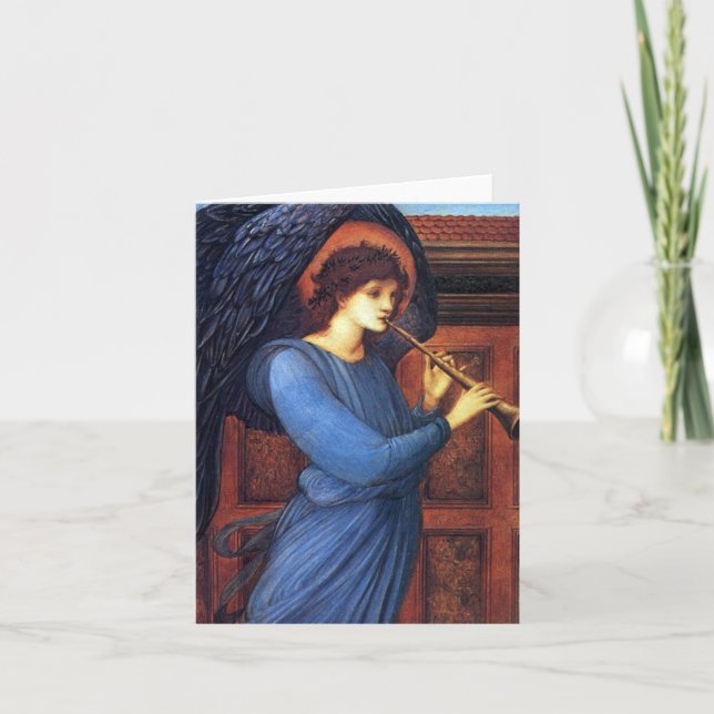 Pour Fêtes Annuelles Cartes de note d'ange de Noël - Burne-Jones (Devant)