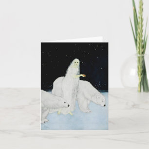 Pour Fêtes Annuelles Cartes de note d'ours blanc d'hiver de vacances de