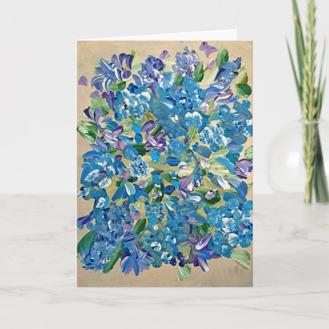Pour Fêtes Annuelles Cartes de notes d'Hydrangée au coeur (Devant)