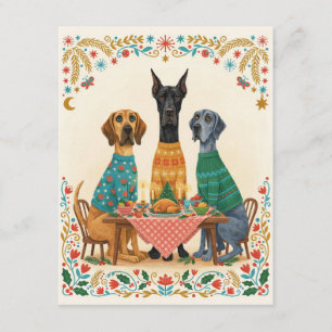 Pour Fêtes Annuelles Cartes de notes Grand Danois Noël table