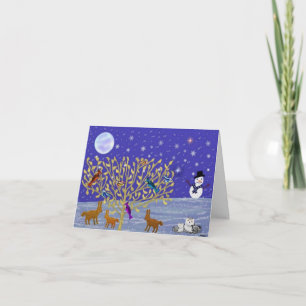 Pour Fêtes Annuelles Cartes de nuit neige et neige