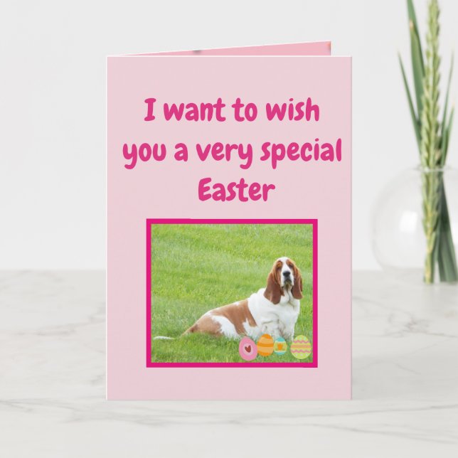Pour Fêtes Annuelles Cartes de Pâques amusantes avec Basset Hound dans  (Devant)