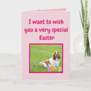 Pour Fêtes Annuelles Cartes de Pâques amusantes avec Basset Hound dans 