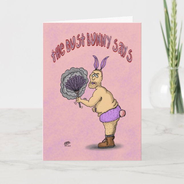 Pour Fêtes Annuelles Cartes de Pâques drôles : Le lapin de la poussière (Devant)