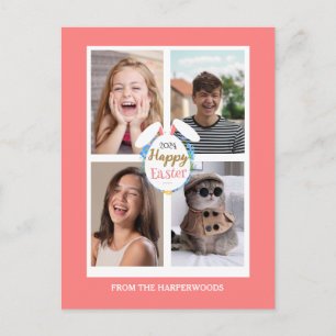 Pour Fêtes Annuelles Cartes de Pâques élégantes oreilles roses famille