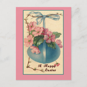 Pour Fêtes Annuelles Cartes de Pâques vintages de fleurs et d'oeuf de