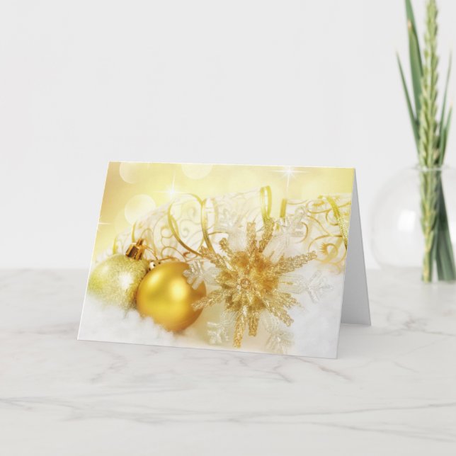 POUR FÊTES ANNUELLES CARTES DE REMERCIEMENT DE NOËL DE DESIGNER D'OR (Devant)