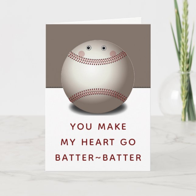 Pour Fêtes Annuelles Cartes de Saint-Valentin de baseball amusantes (Devant)