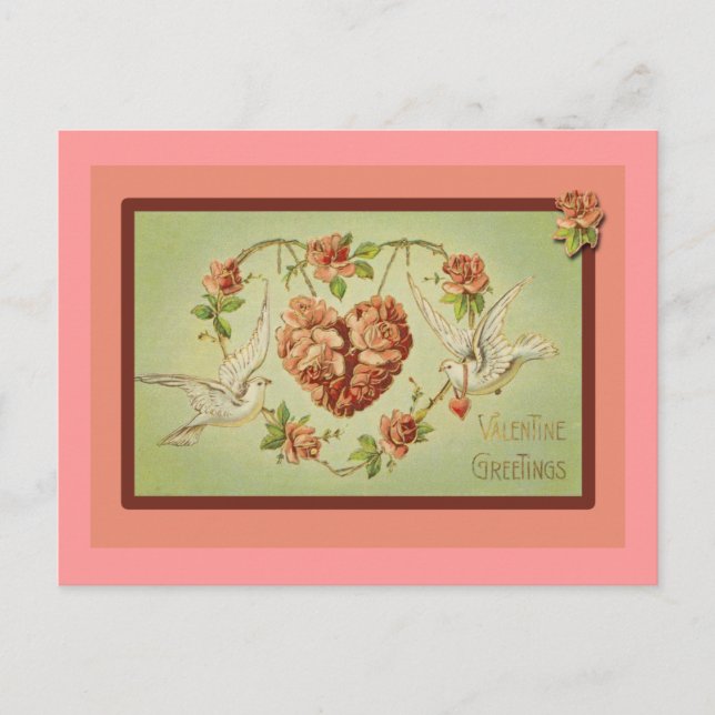 Pour Fêtes Annuelles Cartes de Saint-Valentin des Doves et des Coeurs (Devant)