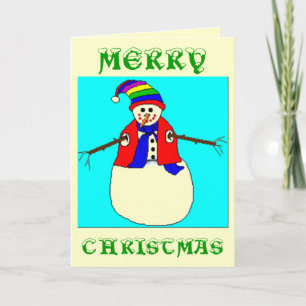 POUR FÊTES ANNUELLES CARTES DE SALUT DE NOËL - NEIGE - FUNNY - XMAS