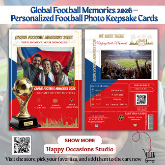 Pour Fêtes Annuelles Cartes de souvenirs de football mondial 2026