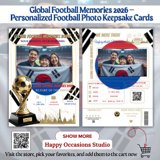 Pour Fêtes Annuelles Cartes de souvenirs de football mondial 2026