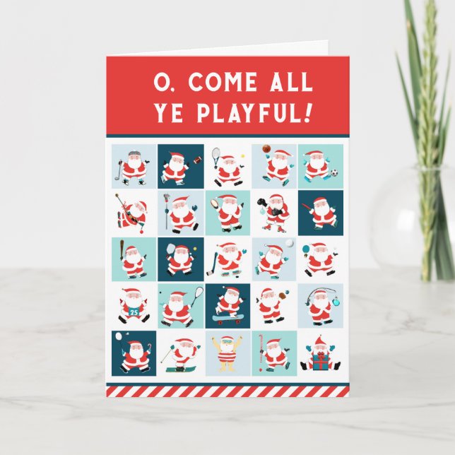 Pour Fêtes Annuelles Cartes de sport de Noël amusantes (Devant)