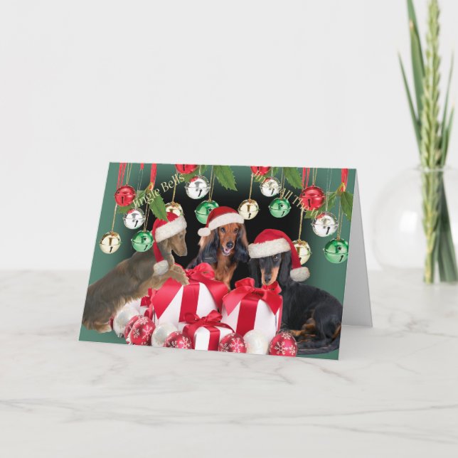 Pour Fêtes Annuelles Cartes de tintements du carillon de teckel (Devant)