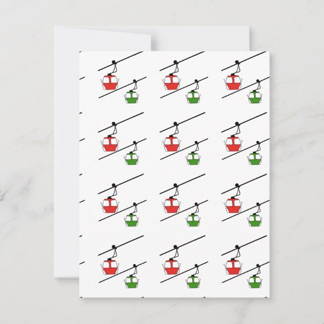 Pour Fêtes Annuelles Cartes de vacances aux gondoles rouges et vertes (Devant)