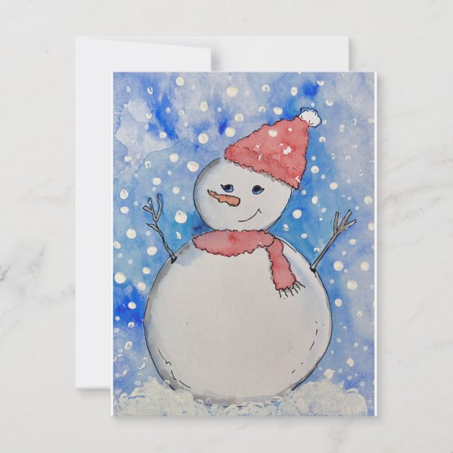 Pour Fêtes Annuelles Cartes de vacances bonhomme de neige  (Devant)