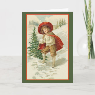 Pour Fêtes Annuelles Cartes de vacances Cape rouge et neige