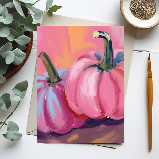 Pour Fêtes Annuelles Cartes de vacances d'automne aquarelle citrouilles (Créateur téléchargé)