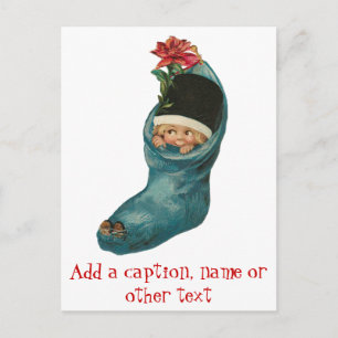 Pour Fêtes Annuelles Cartes de vacances de bébé mignon dans une chausse