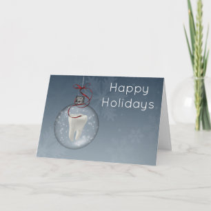 Pour Fêtes Annuelles Cartes de vacances de dentiste bleu argent