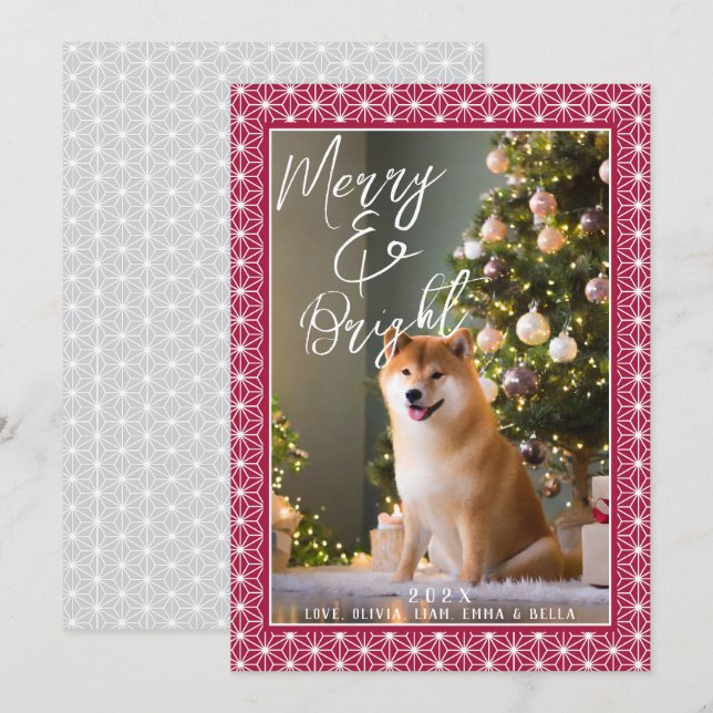 Pour Fêtes Annuelles Cartes de vacances | MOTIF japonais de Kimono ASAN (Devant / Derrière)