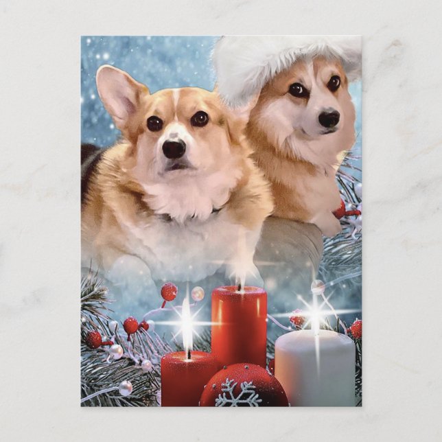 Pour Fêtes Annuelles Cartes de vacances Pembroke Welsh Corgis (Devant)