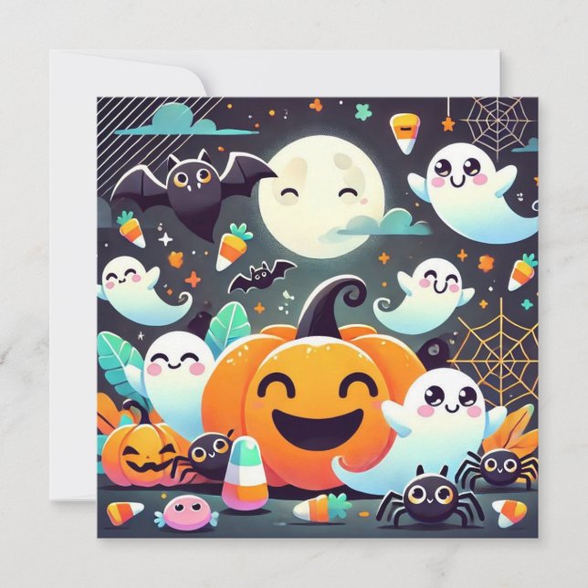 Pour Fêtes Annuelles Cartes de vacances personnalisées Halloween Citrou (Devant)