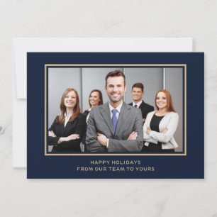 Pour Fêtes Annuelles Cartes de vacances photo d'entreprise Navy Gold Co