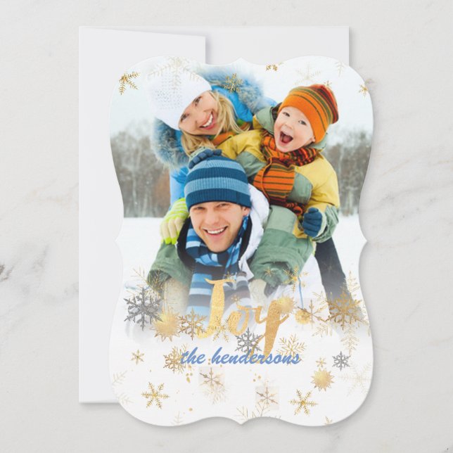 Pour Fêtes Annuelles Cartes de vacances PixDezines Flocons/Gold/Argent (Devant)