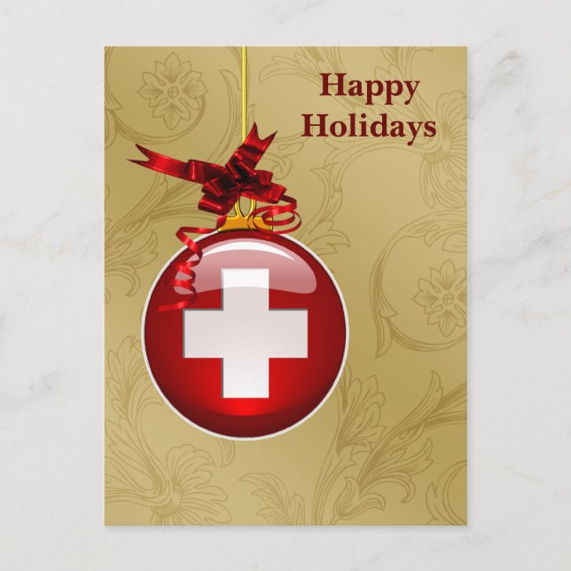 Pour Fêtes Annuelles cartes de vacances signe de la croix rouge de la p (Devant)