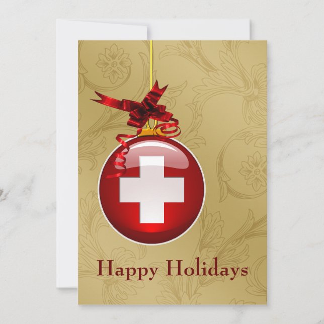 Pour Fêtes Annuelles cartes de vacances signe de la croix rouge de la p (Devant)