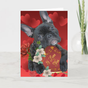 Pour Fêtes Annuelles Cartes de Valentine de bouledogue français