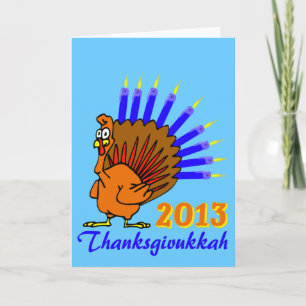 Pour Fêtes Annuelles Cartes de voeux 2013 de Thanksgivukkah Menurkey