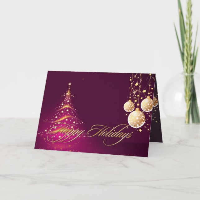 Pour Fêtes Annuelles Cartes de voeux, Arbre de Noël+Ornements (Devant)