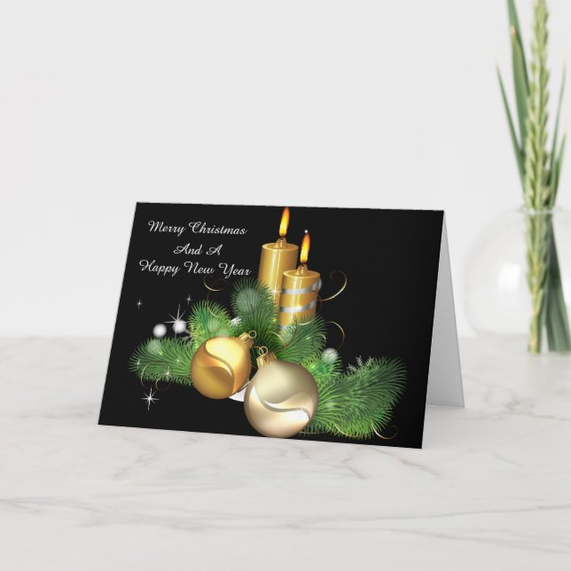 Pour Fêtes Annuelles Cartes de voeux Centerpiece bougie (Devant)