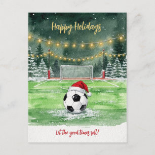Pour Fêtes Annuelles Cartes de vœux chapeau de Santa Ballon de foot Noë