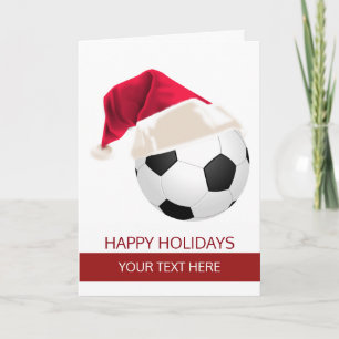 Pour Fêtes Annuelles Cartes de vœux Chapeau de Santa Ballon de Football